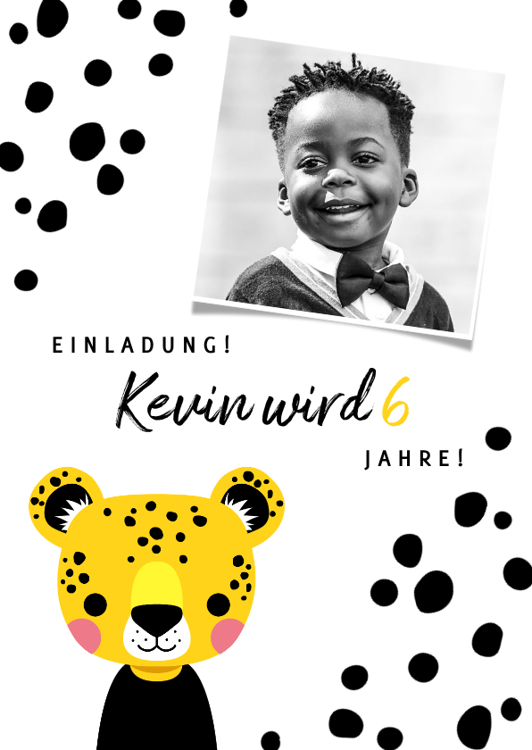 Kindergeburtstag - Einladung zum 6. Kindergeburtstag Leopard und Foto