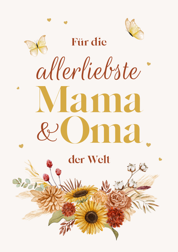 Muttertagskarten - Blumen-Grußkarte zum Muttertag für Mama & Oma