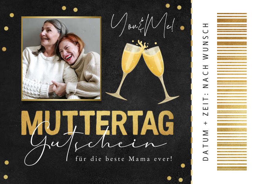 Muttertagskarten - Gutscheinkarte zum Muttertag Strichcode