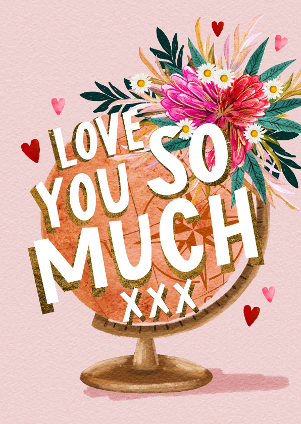 Muttertagskarten - Karte zum Muttertag Globus 'Love you so much'