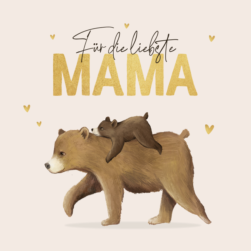 Muttertagskarten - Muttertagskarte Bärenmama & Bärenkind