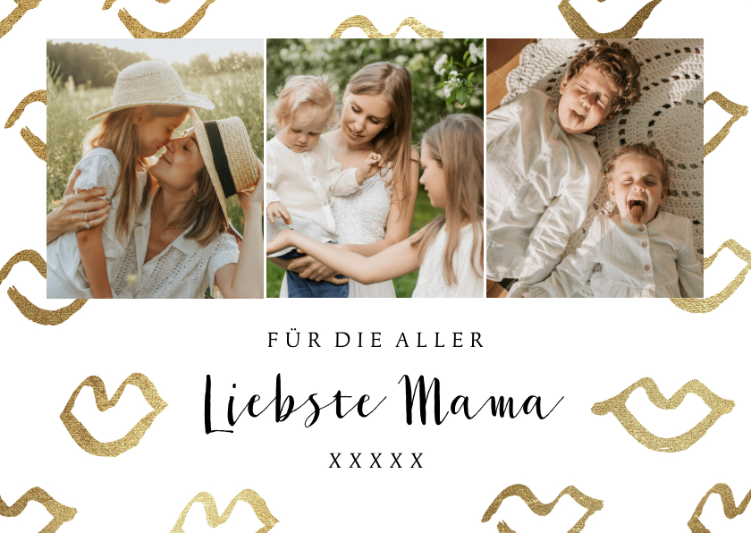 Muttertagskarten - Muttertagskarte Fotoreihe und Küsschen