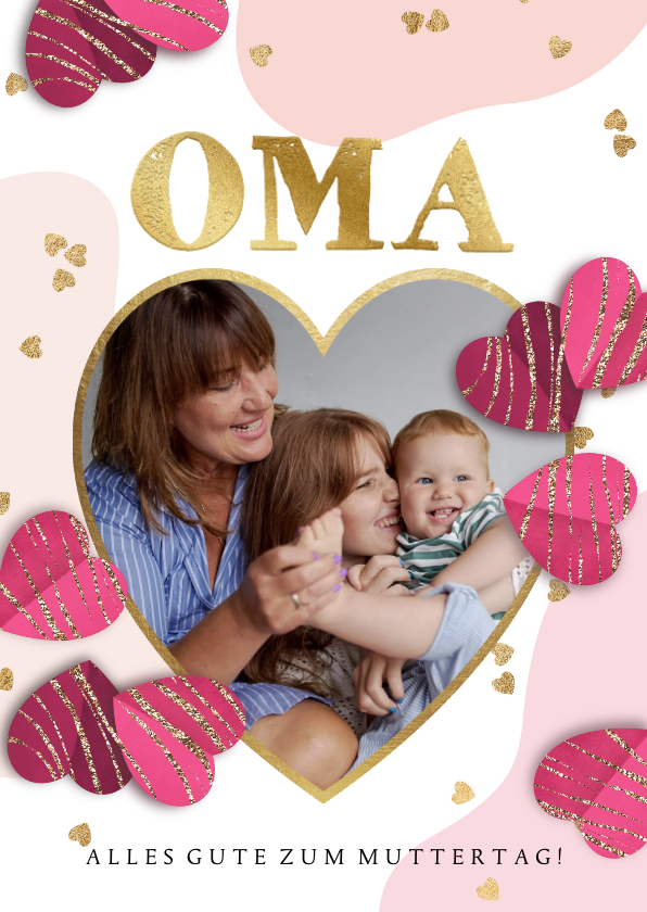 Muttertagskarten - Muttertagskarte für Oma Herzfoto