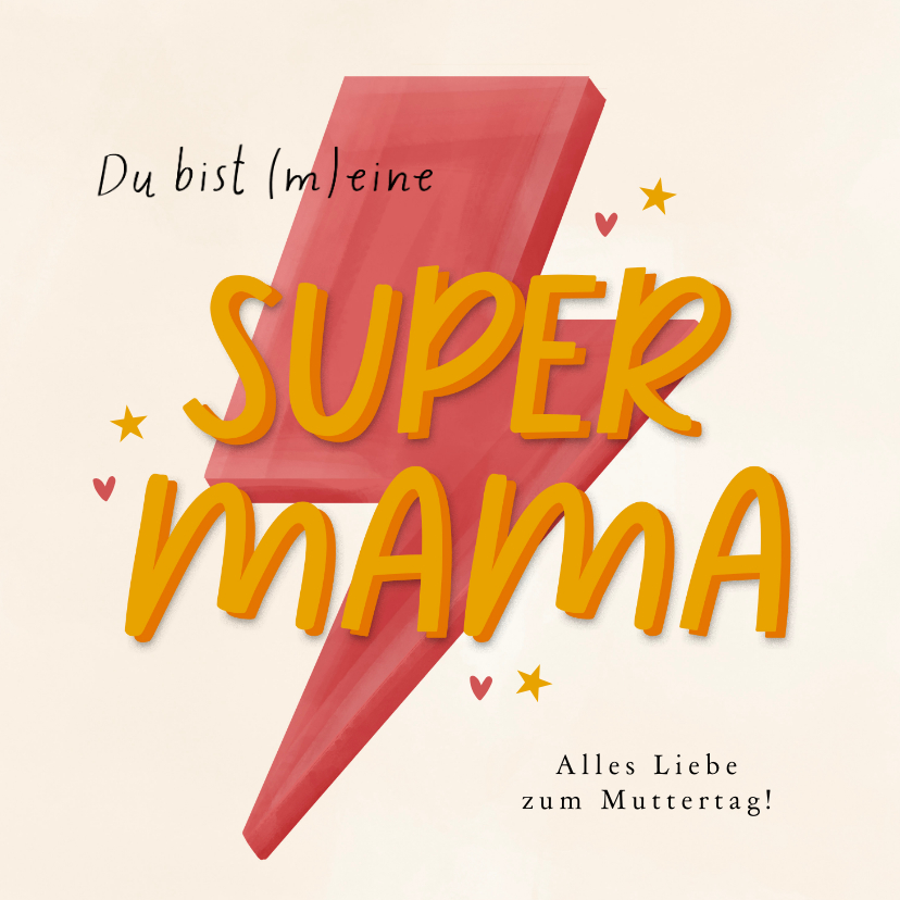 Muttertagskarten - Muttertagskarte 'Supermama'