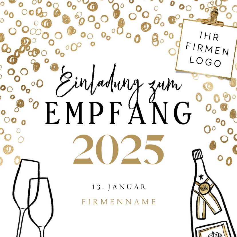 Neujahrskarten - Einladungskarte Neujahrsempfang 2025