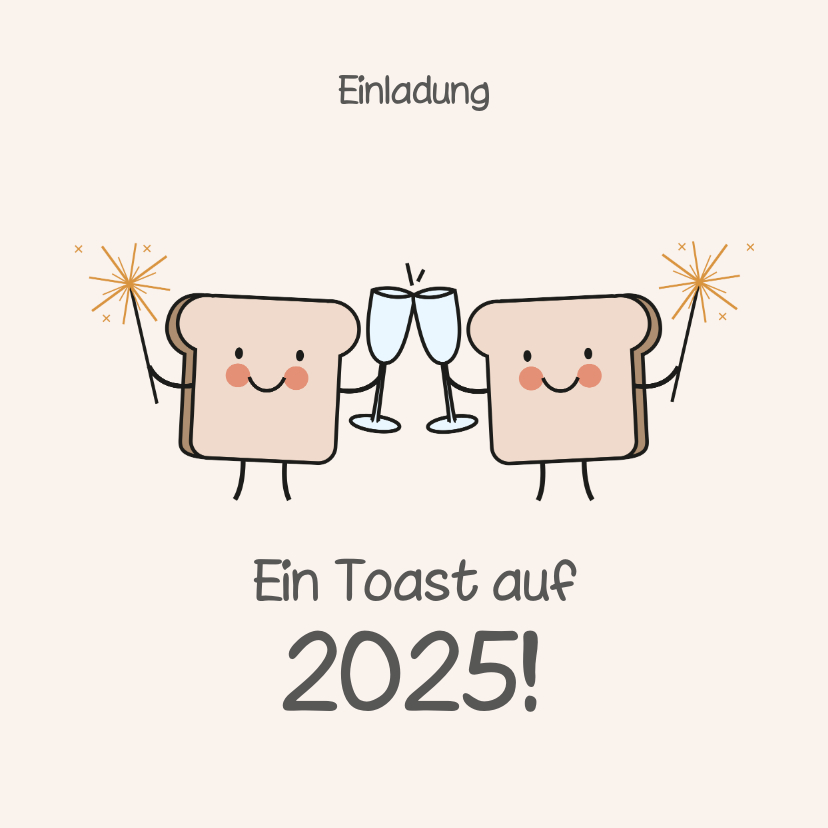 Neujahrskarten - Einladungskarte Neujahrsempfang 'Ein Toast auf 2025'