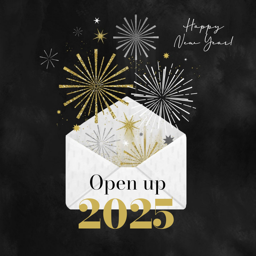 Neujahrskarten - Geschäftliche Neujahrskarte Briefumschlag 'Open up'