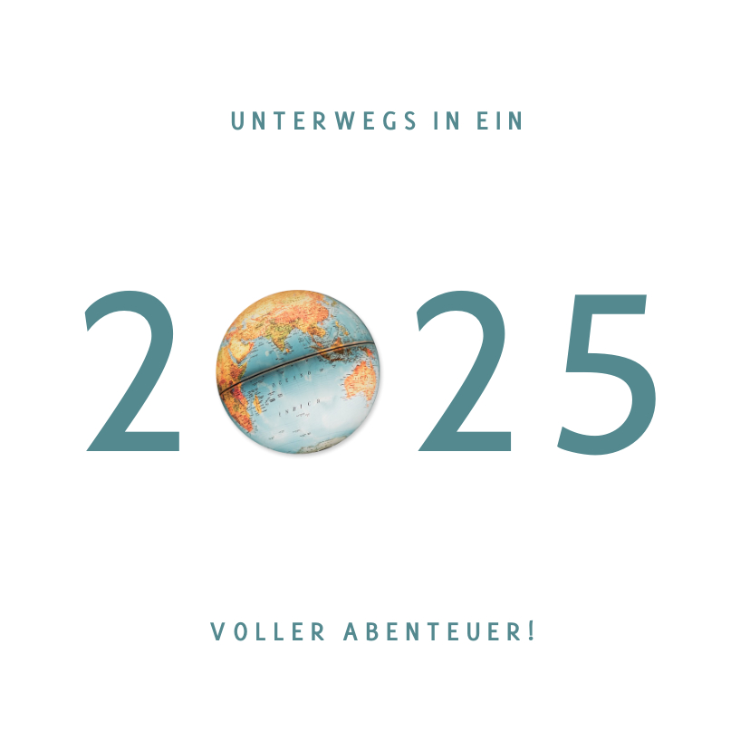 Neujahrskarten - Geschäftliche Neujahrskarte mit 2025 Weltkugel