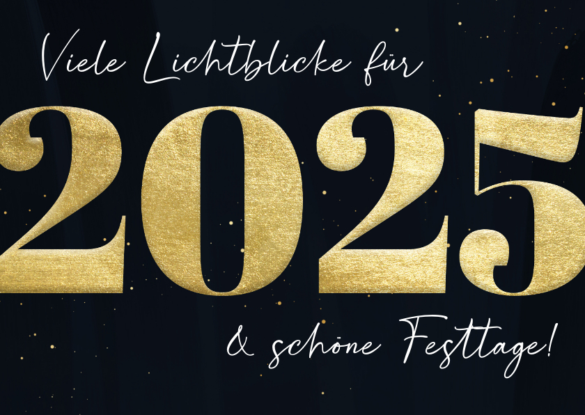 Neujahrskarten - Grußkarte Neujahr 2025 Goldlook