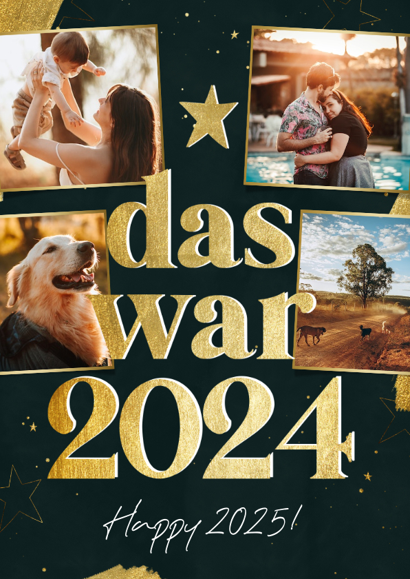 Neujahrskarten - Grußkarte Neujahr 'Das war 2024' Jahresrückblick Fotos