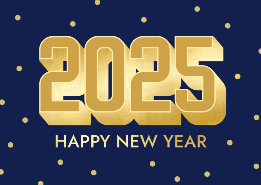 Neujahrskarten - Karte Neujahrsgrüße 2025 in 3D