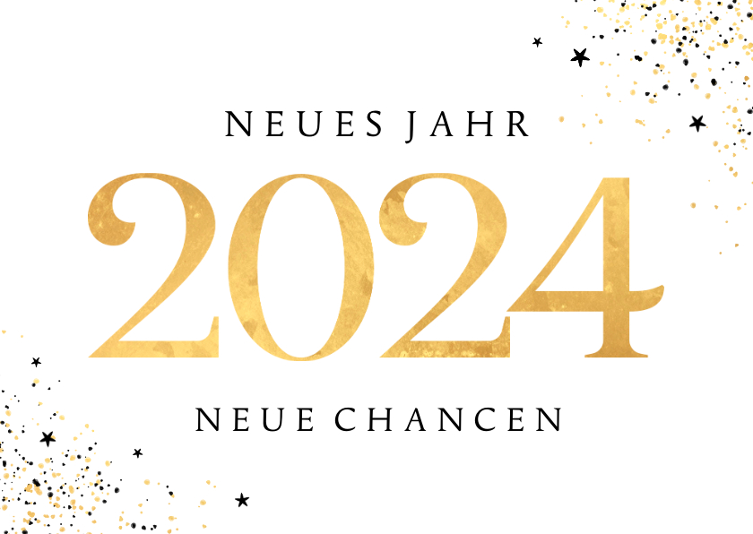 Neujahrskarten - Neujahrskarte 2025 gold neues Jahr