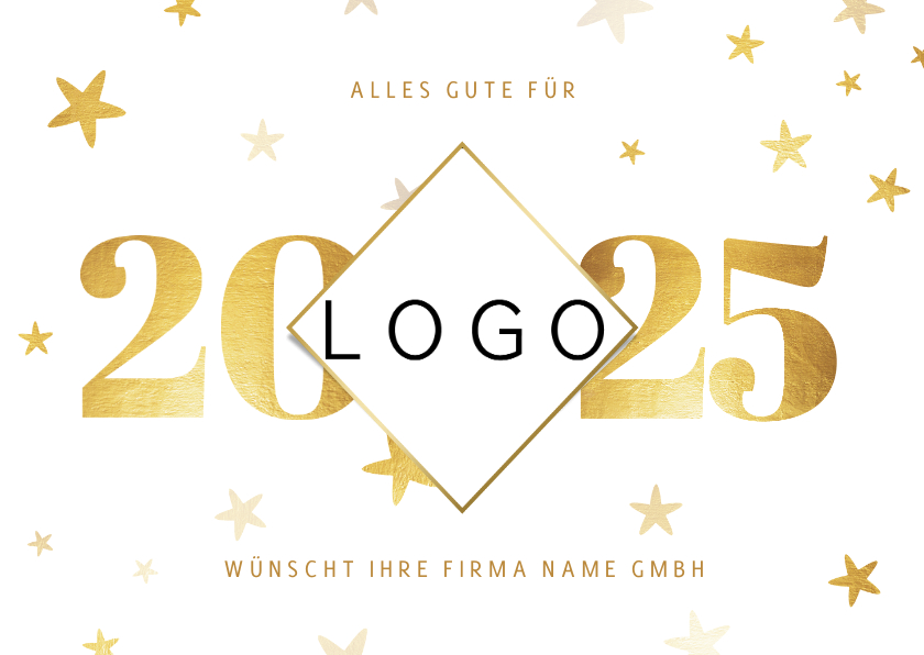 Neujahrskarten - Neujahrskarte Firma Jahreszahl und Logo