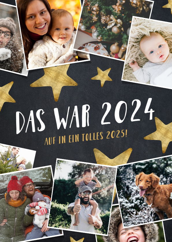 Neujahrskarten - Neujahrskarte Fotocollage das war 2024