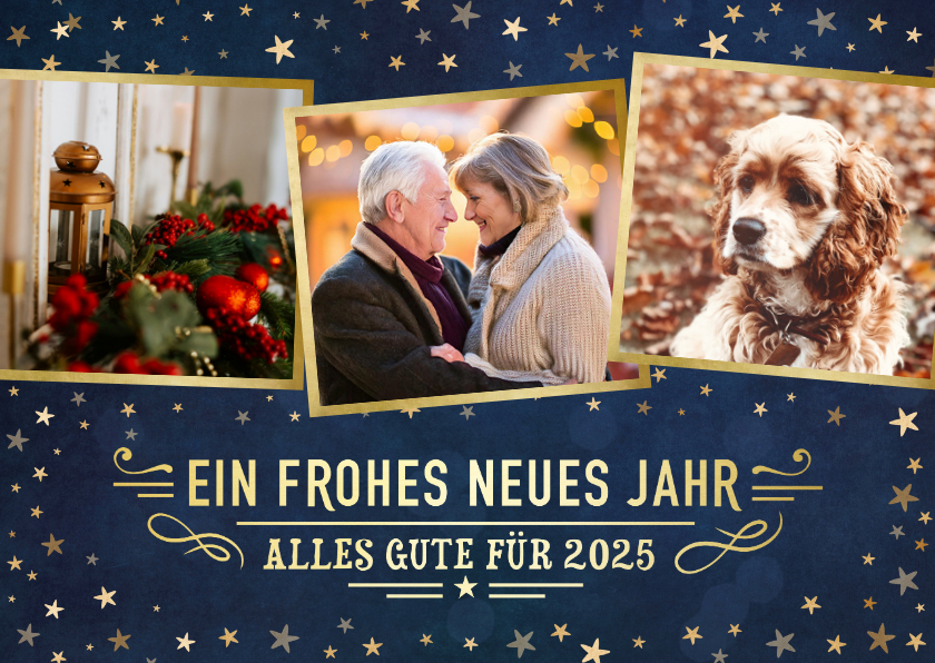 Neujahrskarten - Neujahrskarte Fotoserie und Sternchen 