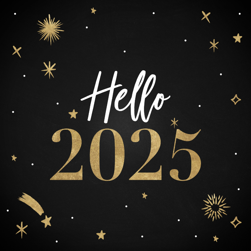 Neujahrskarten - Neujahrskarte 'Hello 2025'