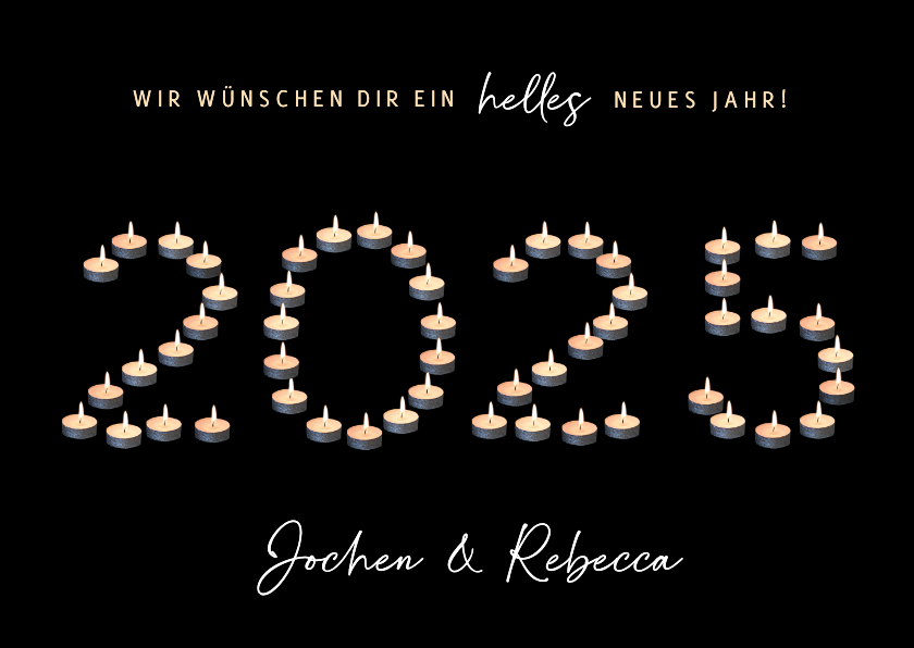 Neujahrskarten - Neujahrskarte Teelichter 2025