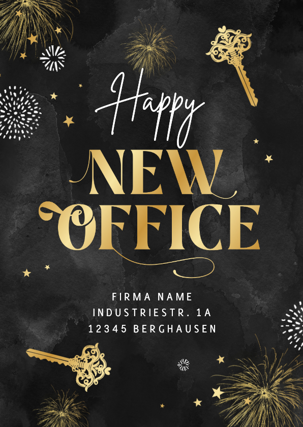 Neujahrskarten - Umzugskarte geschäftlich 'Happy New Office'