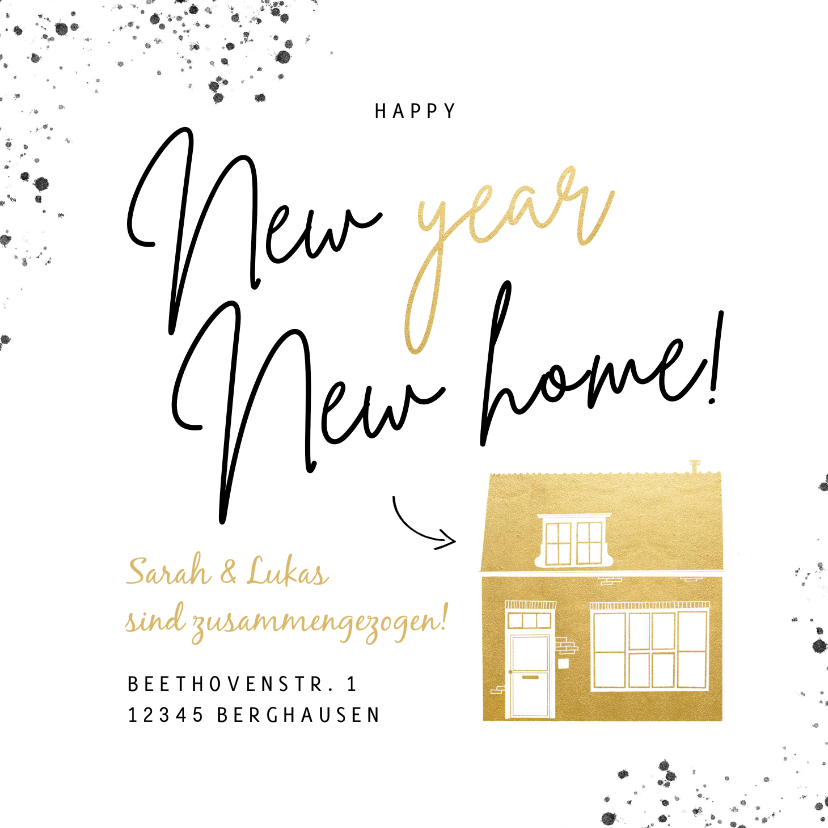 Neujahrskarten - Umzugskarte zu Neujahr 'new year new home'