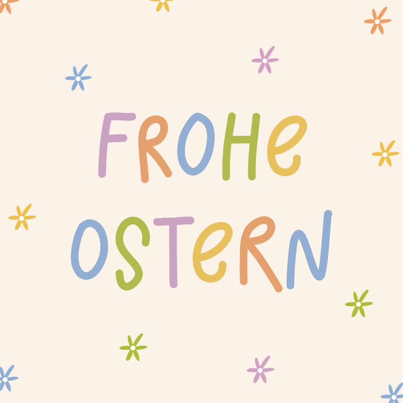 Osterkarten - 'Frohe Ostern' Osterkarte bunte Buchstaben