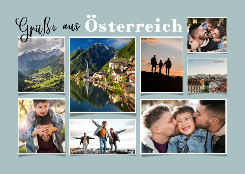 Urlaubskarten - Fotocollage Urlaub 'Grüße aus Österreich'