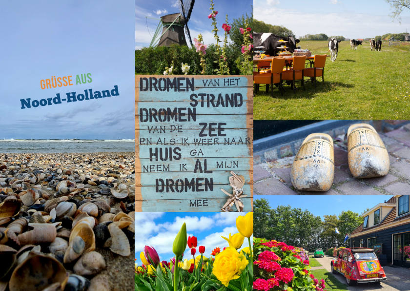 Urlaubskarten - Fotopostkarte mit Grüßen aus Nordholland