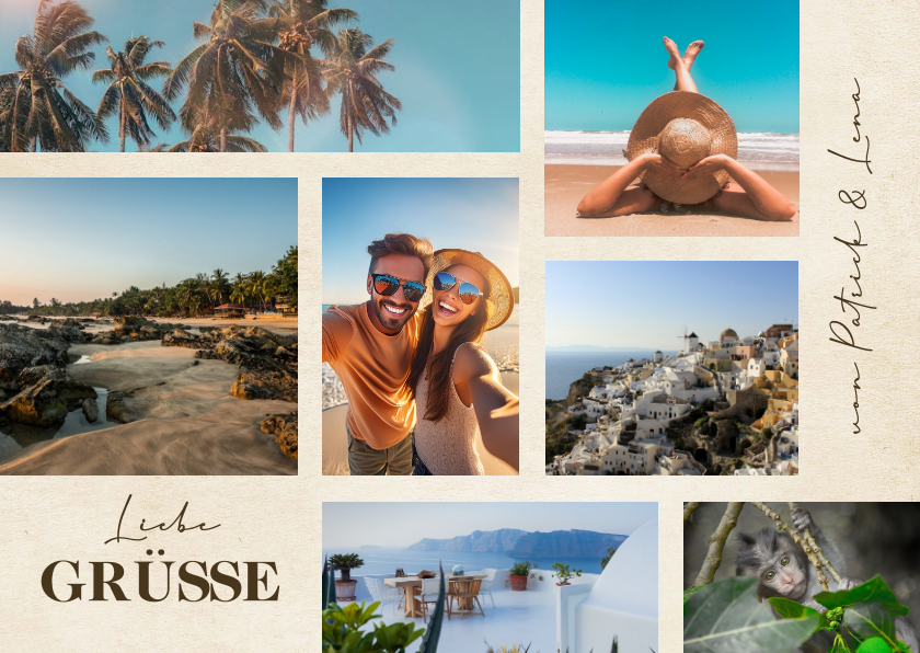 Urlaubskarten - Postkarte mit Urlaubsgrüßen 7 Fotos