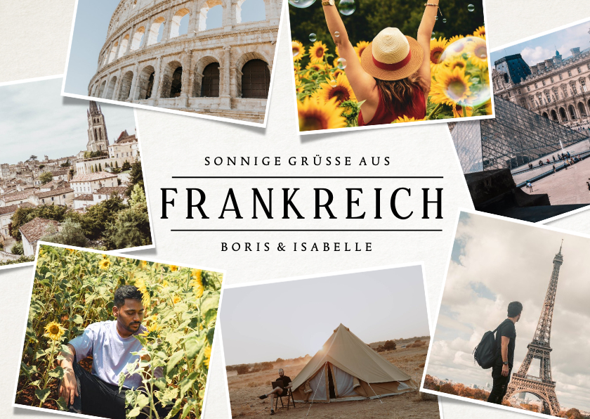 Urlaubskarten - Postkarte Rundreise Frankreich