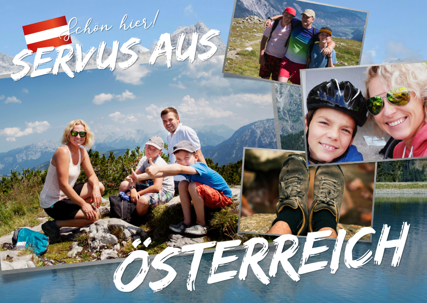 Urlaubskarten - Postkarte Urlaub 'Servus aus Österreich' eigene Fotos