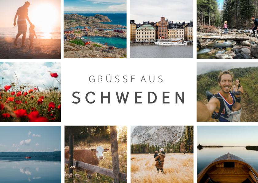 Urlaubskarten - Postkartengruß aus Schweden Fotocollage