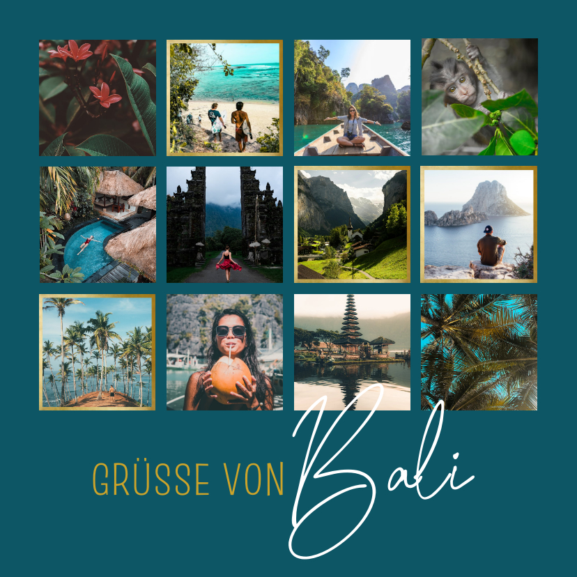 Urlaubskarten - Urlaubskarte mit Grüßen von Bali