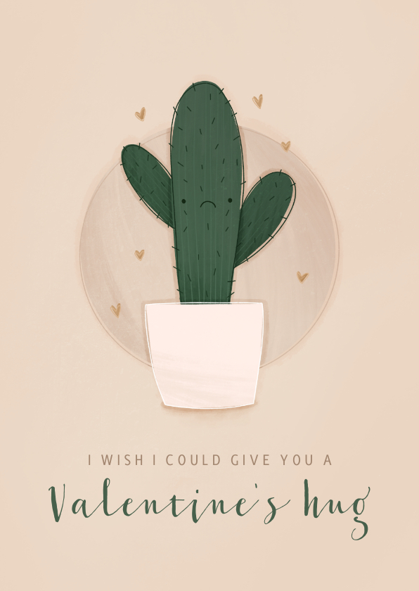 Valentinskarten - Grußkarte Valentinstag Kaktus