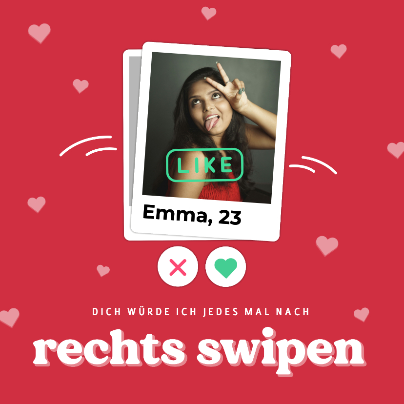 Valentinskarten - Valentinskarte Dating Apps 'rechts swipen'