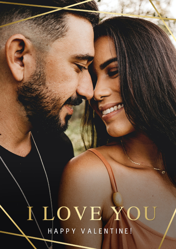 Valentinskarten - Valentinskarte großes Foto mit 'I love you'