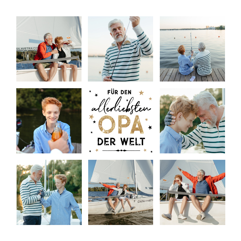 Vatertagskarten - Grußkarte für Opa mit Fotocollage