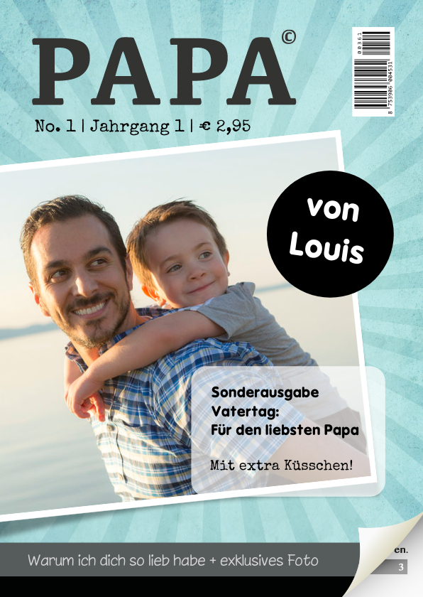 Vatertagskarten - Grußkarte Vatertag Zeitschrift