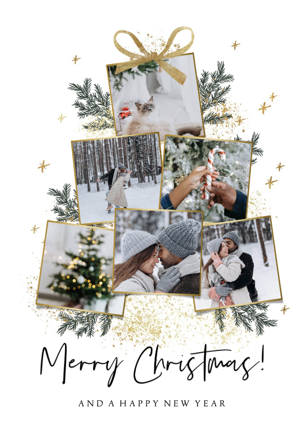 Weihnachtskarten - Foto-Weihnachtskarte Fotocollage 'Merry Christmas'