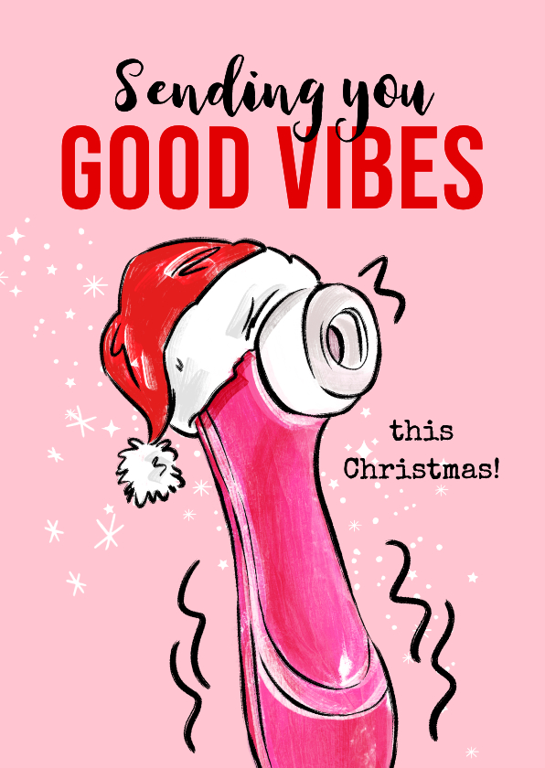 Weihnachtskarten - Freche Weihnachtskarte 'Good vibes'