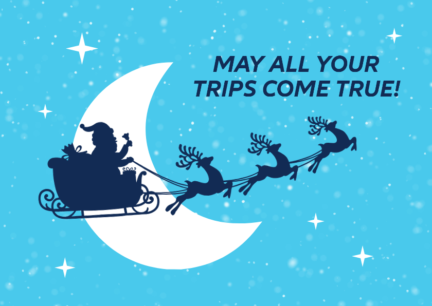 Weihnachtskarten - Grußkarte Weihnachten 'May all your trips come true'