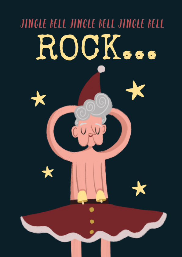 Weihnachtskarten - Humorvolle Weihnachtskarte 'Jingle bell rock'