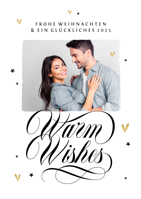 Weihnachtskarten - Karte Weihnachten mit Foto 'Warm wishes' 