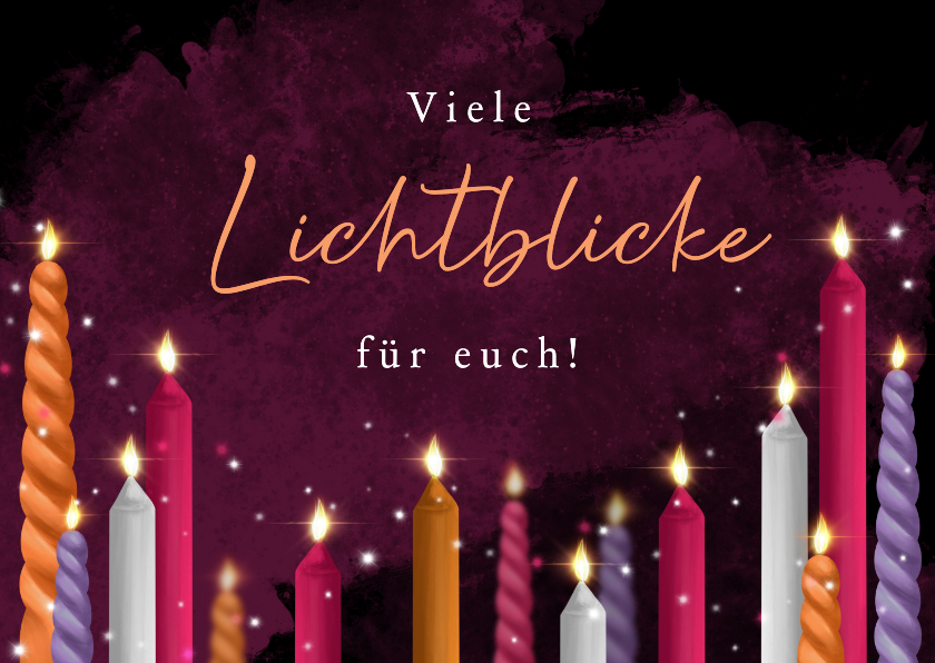 Weihnachtskarten - Lichtblicke Weihnachtskarte bunte Kerzen