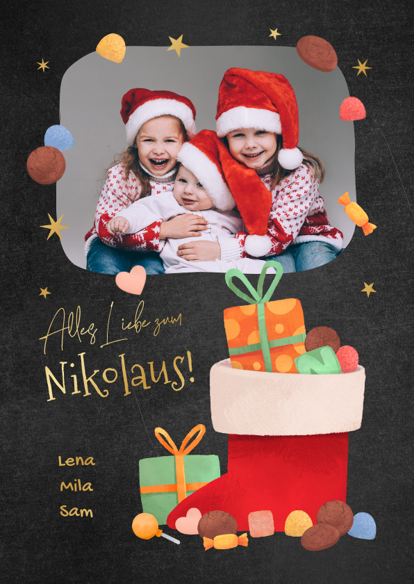 Weihnachtskarten - Nikolaus-Grußkarte mit Foto