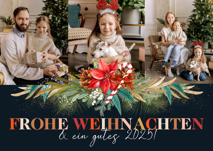 Weihnachtskarten - Weihnachtsgesteck Fotokarte Blumenornament