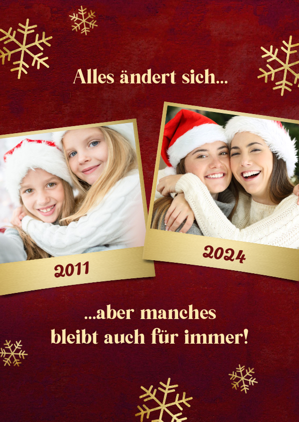 Weihnachtskarten - Weihnachtskarte 'Alles ändert sich' Fotocollage