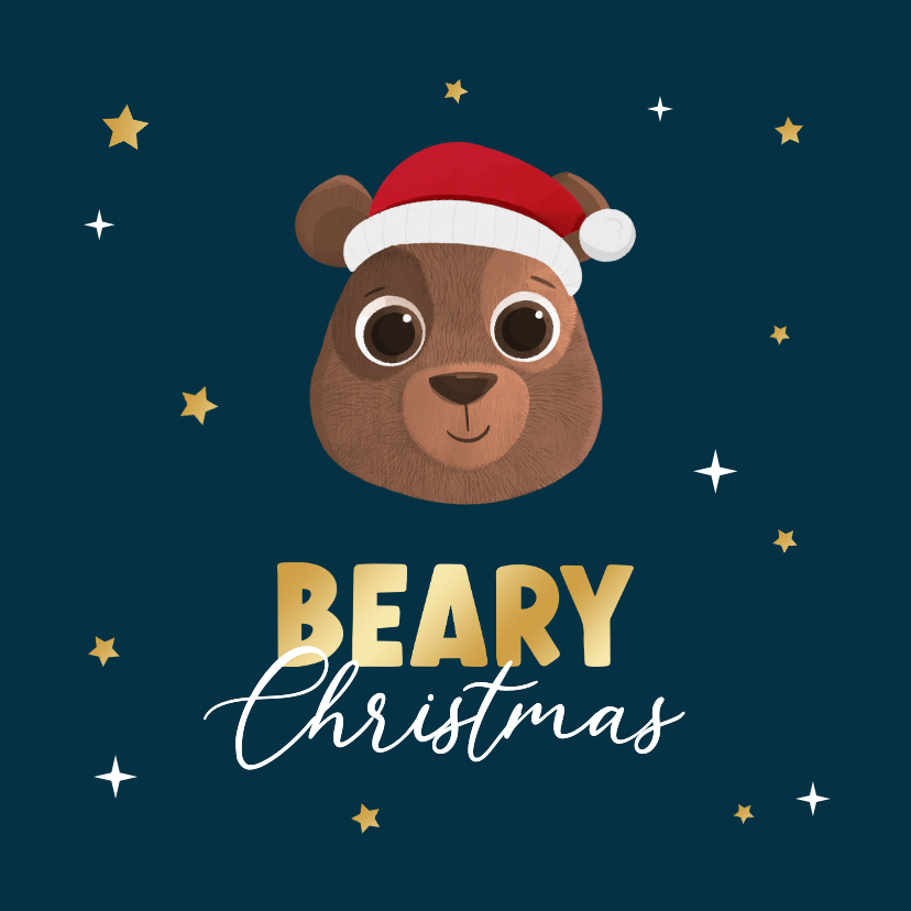 Weihnachtskarten - Weihnachtskarte 'Beary Christmas'