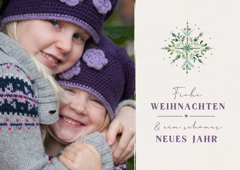 Weihnachtskarten - Weihnachtskarte eigenes Foto & Aquarell-Weihnachtstern