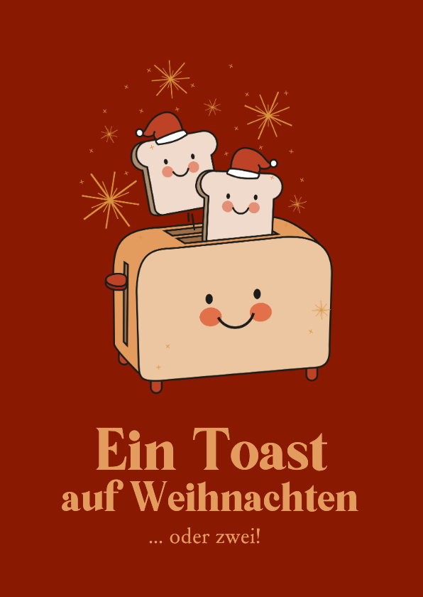 Weihnachtskarten - Weihnachtskarte 'Ein Toast auf Weihnachten'