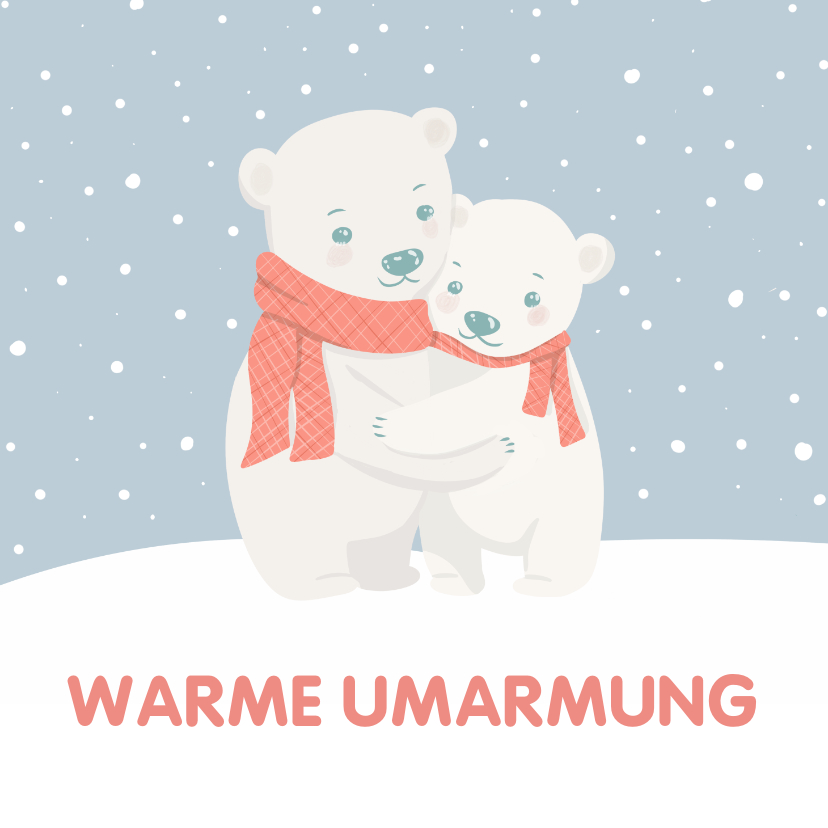 Weihnachtskarten - Weihnachtskarte Eisbären-Umarmung