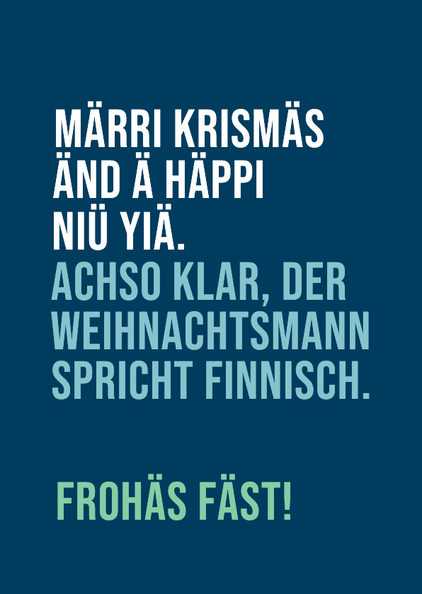 Weihnachtskarten - Weihnachtskarte Finnisch